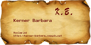 Kerner Barbara névjegykártya